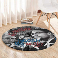 Malcolm X Round Carpet Quotes Dates and Black History Activist Theme - Wonder Print Shop