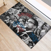 Malcolm X Rubber Doormat Quotes Dates and Black History Activist Theme - Wonder Print Shop