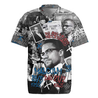 Malcolm X Rugby Jersey Quotes Dates and Black History Activist Theme - Wonder Print Shop