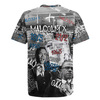 Malcolm X Rugby Jersey Quotes Dates and Black History Activist Theme - Wonder Print Shop