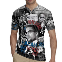 Malcolm X Rugby Jersey Quotes Dates and Black History Activist Theme - Wonder Print Shop