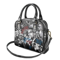 Malcolm X Shoulder Handbag Quotes Dates and Black History Activist Theme - Wonder Print Shop