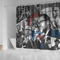 Malcolm X Shower Curtain Quotes Dates and Black History Activist Theme - Wonder Print Shop