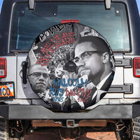 Malcolm X Spare Tire Cover Quotes Dates and Black History Activist Theme - Wonder Print Shop