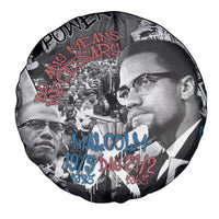 Malcolm X Spare Tire Cover Quotes Dates and Black History Activist Theme - Wonder Print Shop