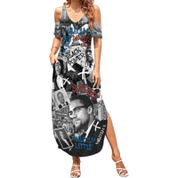 Malcolm X Summer Maxi Dress Quotes Dates and Black History Activist Theme - Wonder Print Shop