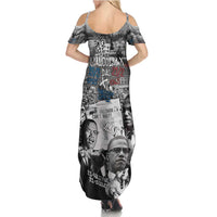 Malcolm X Summer Maxi Dress Quotes Dates and Black History Activist Theme - Wonder Print Shop