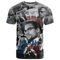 Malcolm X T Shirt Quotes Dates and Black History Activist Theme - Wonder Print Shop