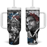 Malcolm X Tumbler With Handle Quotes Dates and Black History Activist Theme - Wonder Print Shop