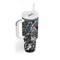 Malcolm X Tumbler With Handle Quotes Dates and Black History Activist Theme - Wonder Print Shop