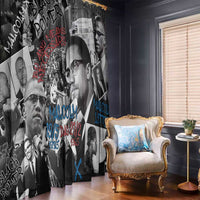 Malcolm X Window Curtain Quotes Dates and Black History Activist Theme - Wonder Print Shop