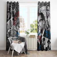 Malcolm X Window Curtain Quotes Dates and Black History Activist Theme - Wonder Print Shop