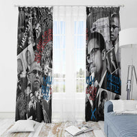 Malcolm X Window Curtain Quotes Dates and Black History Activist Theme - Wonder Print Shop