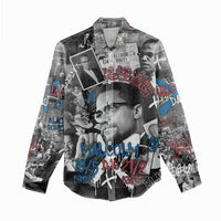Malcolm X Women Casual Shirt Quotes Dates and Black History Activist Theme - Wonder Print Shop