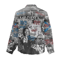 Malcolm X Women Casual Shirt Quotes Dates and Black History Activist Theme - Wonder Print Shop