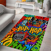 Hip Hop Graffiti Style Area Rug Black Melanin Text and Urban Street Art Design - Wonder Print Shop