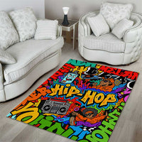 Hip Hop Graffiti Style Area Rug Black Melanin Text and Urban Street Art Design - Wonder Print Shop