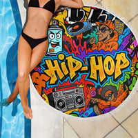 Hip Hop Graffiti Style Beach Blanket Black Melanin Text and Urban Street Art Design - Wonder Print Shop