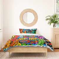 Hip Hop Graffiti Style Bedding Set Black Melanin Text and Urban Street Art Design - Wonder Print Shop