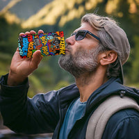 Hip Hop Graffiti Style 4 in 1 Can Cooler Tumbler Black Melanin Text and Urban Street Art Design - Wonder Print Shop