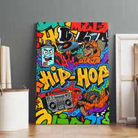 Hip Hop Graffiti Style Canvas Wall Art Black Melanin Text and Urban Street Art Design - Wonder Print Shop