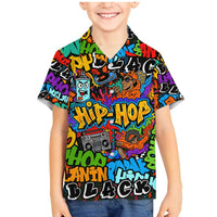 Hip Hop Graffiti Style Family Matching Mermaid Dress and Hawaiian Shirt Black Melanin Text and Urban Street Art Design - Wonder Print Shop