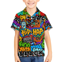 Hip Hop Graffiti Style Family Matching Summer Maxi Dress and Hawaiian Shirt Black Melanin Text and Urban Street Art Design - Wonder Print Shop
