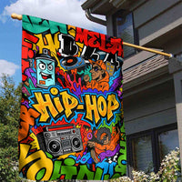 Hip Hop Graffiti Style Garden Flag Black Melanin Text and Urban Street Art Design - Wonder Print Shop