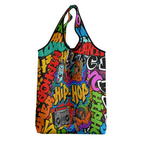 Hip Hop Graffiti Style Grocery Bag Black Melanin Text and Urban Street Art Design - Wonder Print Shop