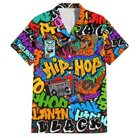 Hip Hop Graffiti Style Hawaiian Shirt Black Melanin Text and Urban Street Art Design - Wonder Print Shop