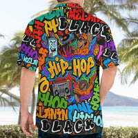 Hip Hop Graffiti Style Hawaiian Shirt Black Melanin Text and Urban Street Art Design - Wonder Print Shop