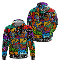Hip Hop Graffiti Style Hoodie Black Melanin Text and Urban Street Art Design - Wonder Print Shop