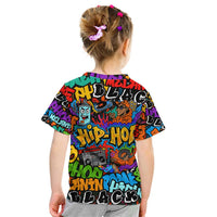 Hip Hop Graffiti Style Kid T Shirt Black Melanin Text and Urban Street Art Design - Wonder Print Shop