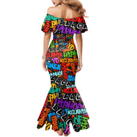 Hip Hop Graffiti Style Mermaid Dress Black Melanin Text and Urban Street Art Design - Wonder Print Shop