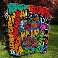 Hip Hop Graffiti Style Quilt Black Melanin Text and Urban Street Art Design - Wonder Print Shop