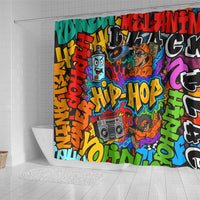 Hip Hop Graffiti Style Shower Curtain Black Melanin Text and Urban Street Art Design - Wonder Print Shop
