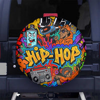 Hip Hop Graffiti Style Spare Tire Cover Black Melanin Text and Urban Street Art Design - Wonder Print Shop