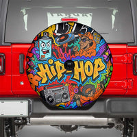 Hip Hop Graffiti Style Spare Tire Cover Black Melanin Text and Urban Street Art Design - Wonder Print Shop