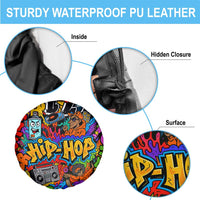 Hip Hop Graffiti Style Spare Tire Cover Black Melanin Text and Urban Street Art Design - Wonder Print Shop