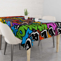 Hip Hop Graffiti Style Tablecloth Black Melanin Text and Urban Street Art Design - Wonder Print Shop