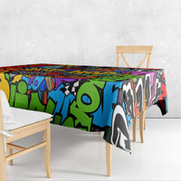 Hip Hop Graffiti Style Tablecloth Black Melanin Text and Urban Street Art Design - Wonder Print Shop
