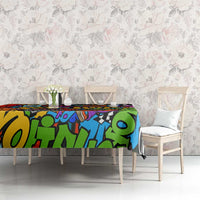 Hip Hop Graffiti Style Tablecloth Black Melanin Text and Urban Street Art Design - Wonder Print Shop