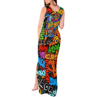 Hip Hop Graffiti Style Tank Maxi Dress Black Melanin Text and Urban Street Art Design - Wonder Print Shop