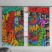 Hip Hop Graffiti Style Window Curtain Black Melanin Text and Urban Street Art Design - Wonder Print Shop