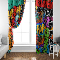 Hip Hop Graffiti Style Window Curtain Black Melanin Text and Urban Street Art Design - Wonder Print Shop