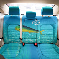 Mahi Mahi Fishing Customize Name Back Car Seat Cover Underwater Blue Background in Tropical Ocean Scene - Wonder Print Shop