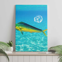 Mahi Mahi  Fishing Customize Name Canvas Wall Art Underwater Blue Background in Tropical Ocean Scene - Wonder Print Shop
