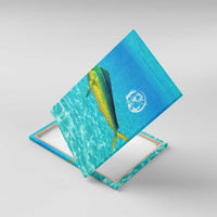 Mahi Mahi  Fishing Customize Name Canvas Wall Art Underwater Blue Background in Tropical Ocean Scene - Wonder Print Shop