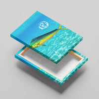 Mahi Mahi  Fishing Customize Name Canvas Wall Art Underwater Blue Background in Tropical Ocean Scene - Wonder Print Shop