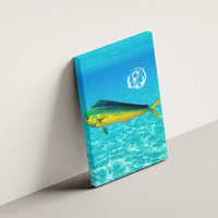 Mahi Mahi  Fishing Customize Name Canvas Wall Art Underwater Blue Background in Tropical Ocean Scene - Wonder Print Shop